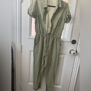 Jessica Simpson Light Olive Utility Jumpsuit